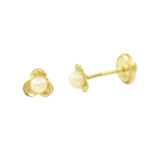 <p>Trebol con perla oro 18 kilates (7) <br />Medidas: 4 mm. Cierre de rosca <br />Este producto se entrega estuchado y envuelto 