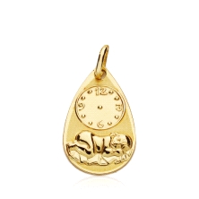 <STRONG>Medalla bebe con reloj 9 kilates</STRONG>. <STRONG>Medalla bebe con niño y reloj 9 kilates</STRONG>. Medidas 19 x 12mm E