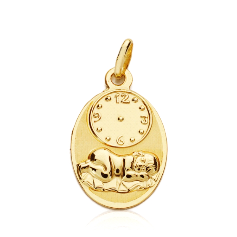 <STRONG>Medalla bebe con reloj 9 kilates</STRONG>. <STRONG>Medalla bebe con niño y reloj oro 9 kilates</STRONG>. En esta <STRONG