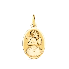 <P><STRONG>Medalla bebe con angel y&nbsp;reloj</STRONG>. <STRONG>Medalla bebe con&nbsp;Angel y reloj</STRONG>. Medidas 17 x 11mm