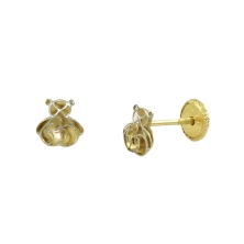 <p>Osito calado oro 18 kilates (2)<br />Medidas: 5x5 mm. Cierre de rosca <br />Este producto se entrega estuchado y envuelto par