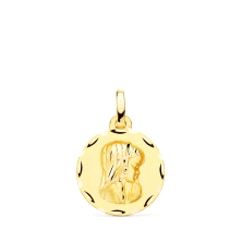<STRONG>Medalla oro niña 18 kilates</STRONG>.<STRONG> Medalla de oro niña</STRONG> de forma circular con la imagen de la <STRONG
