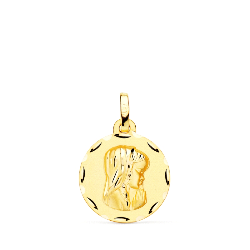 <STRONG>Medalla oro niña 18 kilates</STRONG>.<STRONG> Medalla de oro niña</STRONG> de forma circular con la imagen de la <STRONG