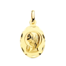 <STRONG>Medalla oro para niña</STRONG> fabricada en <STRONG>oro de 18 kilates</STRONG>.<STRONG> Medalla virgen niña</STRONG> con