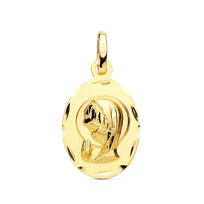 <STRONG>Medalla oro para niña</STRONG> fabricada en <STRONG>oro de 18 kilates</STRONG>.<STRONG> Medalla virgen niña</STRONG> con