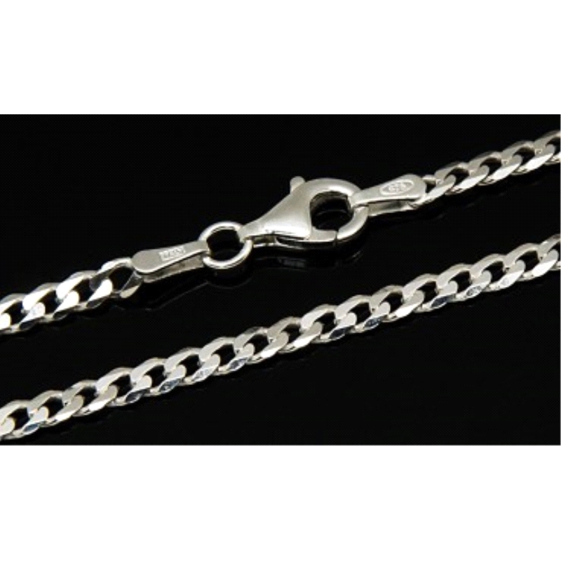 <STRONG>Cadena barbada plana de plata</STRONG>, esta <STRONG>cadena esta fabricada en plata de ley</STRONG> tiene un largo de 45