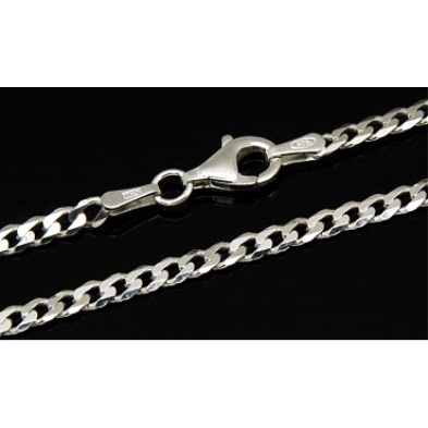 <STRONG>Cadena barbada plana de plata</STRONG>, esta <STRONG>cadena esta fabricada en plata de ley</STRONG> tiene un largo de 45