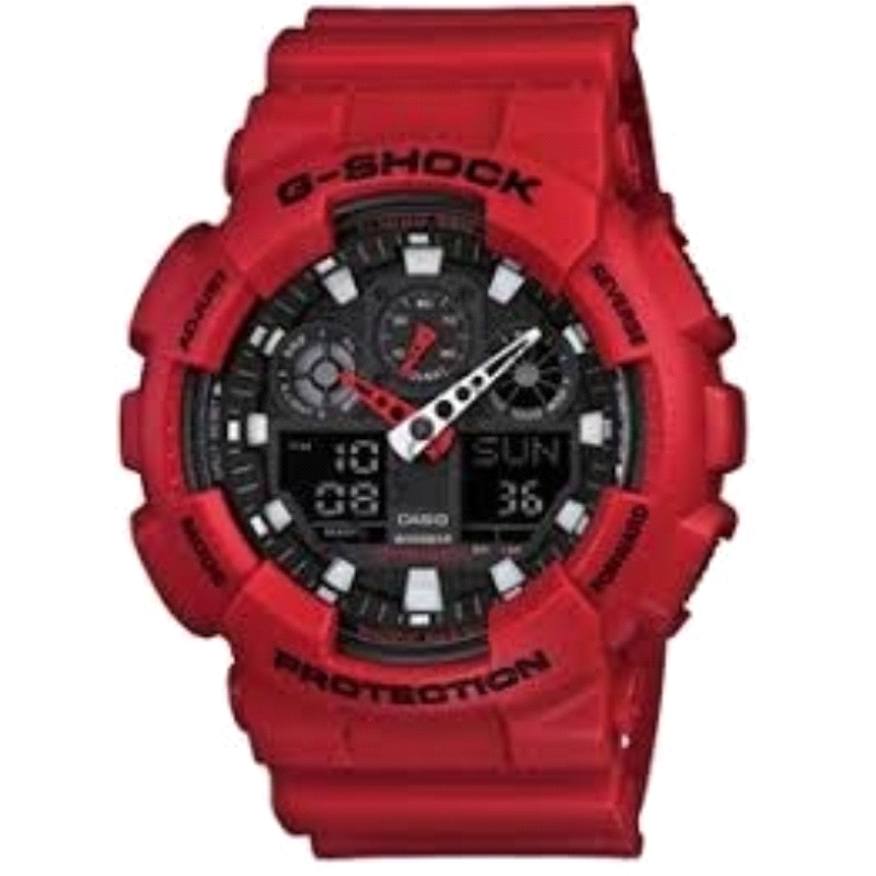Reloj Casio G-Shock GA-100B-4AER<BR>Cristal mineral con caja y correa de resina<BR>Funcion de hora universal, 5 alarmas diaria, 