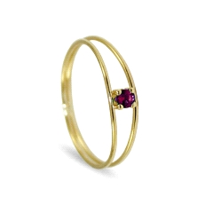 <STRONG>Anillo de oro para mujer circonita roja</STRONG>. <STRONG>Anillo</STRONG> de mujer&nbsp;doble con circonita&nbsp;<STRONG