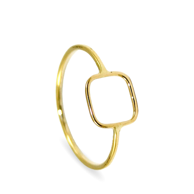 <STRONG>Anillo oro mujer cuadrado calado</STRONG>. <STRONG>Anillo</STRONG> de <STRONG>mujer</STRONG> con frente <STRONG>cuadrado