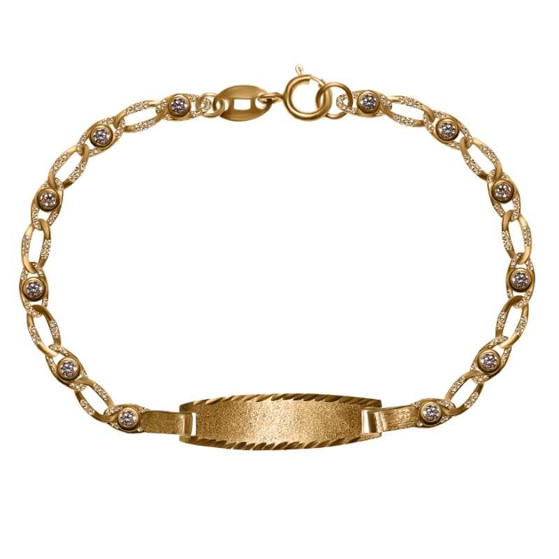 <p style=text-align:left;>Largo:13 cm .Eslabones alargados y circonita (2)(7)<br /> Este producto se entrega estuchado y envuelt