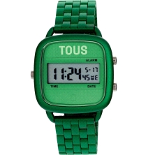 Reloj Tous 300358000 D-Logo Verde<BR>Cierre desplegable mariposa con pulsadores<BR>Correa y caja fabricados en acero inoxidable 