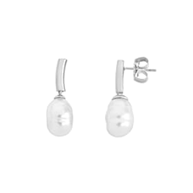 Pendientes de perla Majorica 09287.01.2.E00.000.1<BR>Pendientes de perla Majorica perla barroca de 8mm con cierre de presion<BR>