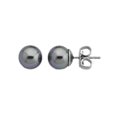 Pendiente Majorica perla gris 00324.03.2.E00.000.1<BR>Pendiente Majorica perla gris 8 mm. cierre de presión.<BR>Fabricado en pla