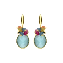 <P>Pendientes luxenter verde menta<BR>Pendientes luxenter con bolitas y piedra verde menta<BR>Fabricado en plata de primera ley 