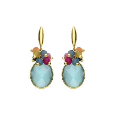 <P>Pendientes luxenter verde menta<BR>Pendientes luxenter con bolitas y piedra verde menta<BR>Fabricado en plata de primera ley 