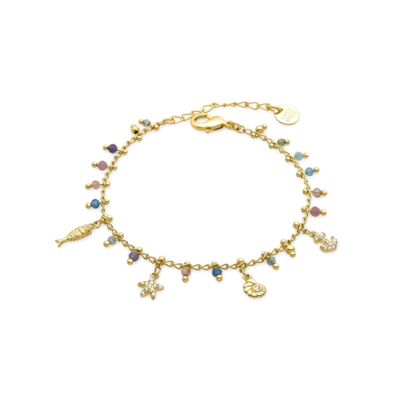 Pulsera Luxenter BXA102YC2000&nbsp; <BR>Pulsera luxenter con bolitas de colores&nbsp;y fetiches colgando ( ancla, caracola, estr