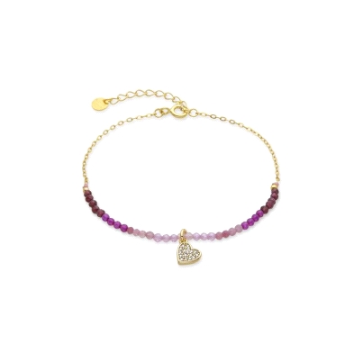 Pulsera luxenter BXA028YC0600 <BR>Pulsera luxenter con bolitas de colores en tonos rosados en el centro un corazón con circonita