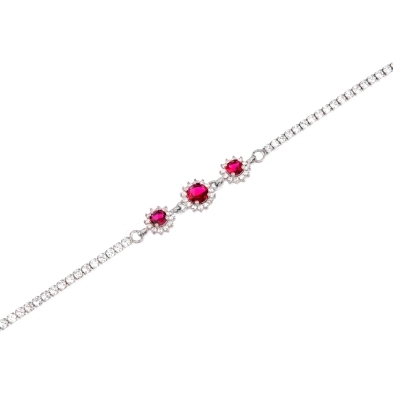 <STRONG>Pulsera plata mujer</STRONG> piedras rojas. <STRONG>Pulsera</STRONG> para <STRONG>mujer</STRONG> de <STRONG>plata</STRON