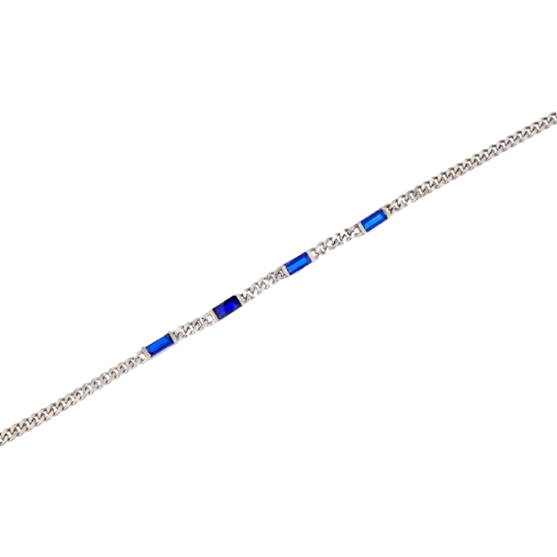 <STRONG>Pulsera mujer plata azul</STRONG>. <STRONG>Pulsera</STRONG> para<STRONG> mujer</STRONG> con circonitas azules fabricada 