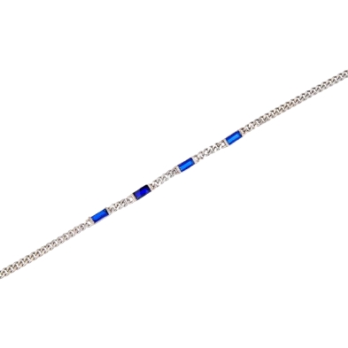 <STRONG>Pulsera mujer plata azul</STRONG>. <STRONG>Pulsera</STRONG> para<STRONG> mujer</STRONG> con circonitas azules fabricada 