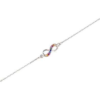 <STRONG>Pulsera plata mujer</STRONG> infinito multicolor. <STRONG>Pulser</STRONG>a&nbsp;para <STRONG>mujer</STRONG> fabricada en