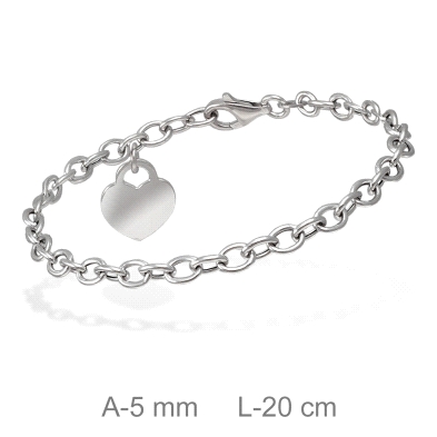 <STRONG>Pulsera plata</STRONG> con corazón para <STRONG>mujer</STRONG>. <STRONG>Pulsera</STRONG> para <STRONG>mujer</STRONG> con