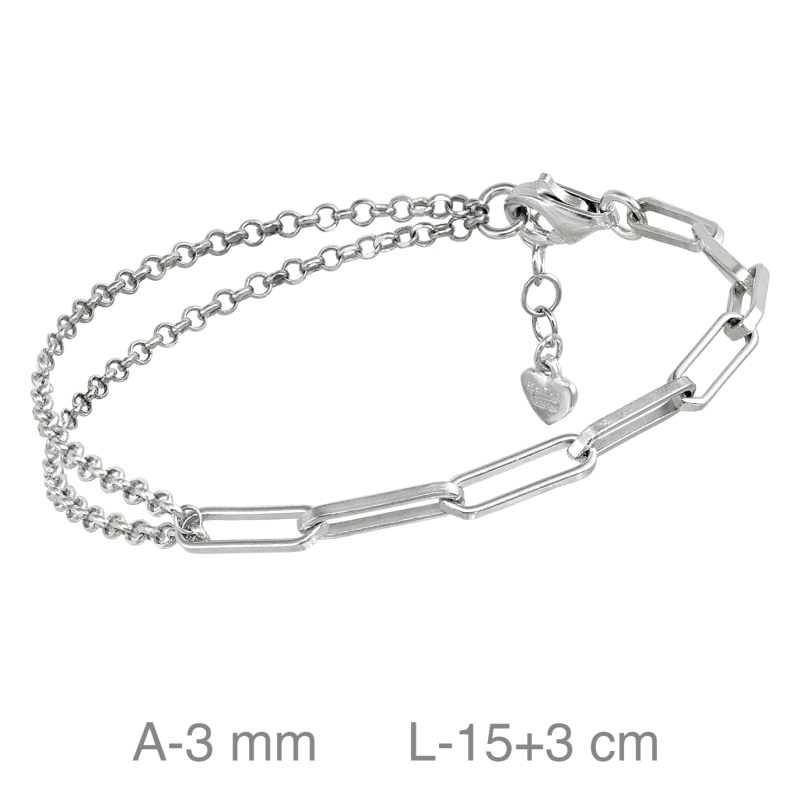 <STRONG>Pulsera plata mujer</STRONG> doble cadena. <STRONG>Pulsera</STRONG> de<STRONG> plata</STRONG> para<STRONG> mujer</STRONG