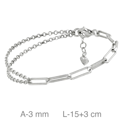 <STRONG>Pulsera plata mujer</STRONG> doble cadena. <STRONG>Pulsera</STRONG> de<STRONG> plata</STRONG> para<STRONG> mujer</STRONG