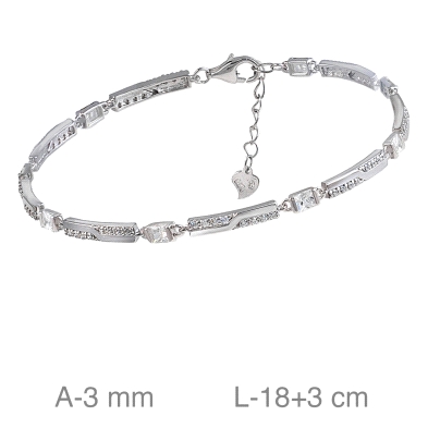 <STRONG>Pulsera plata mujer</STRONG> circonitas. <STRONG>Pulsera</STRONG> para <STRONG>mujer</STRONG> con circonitas fabricada e