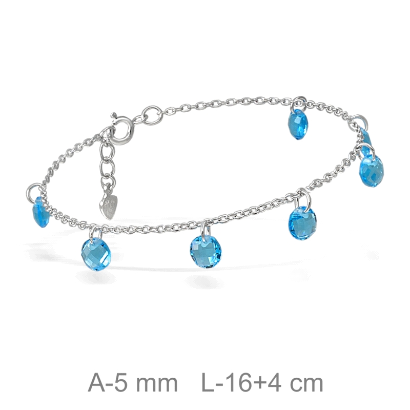 <STRONG>Pulsera plata mujer</STRONG> celeste. <STRONG>Pulsera</STRONG> para<STRONG> mujer</STRONG>&nbsp;fabricada en <STRONG>pla