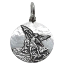 Medalla de San Miguel en 21 mm. de diametro.<BR>Fabricada en plata de 1ª Ley.