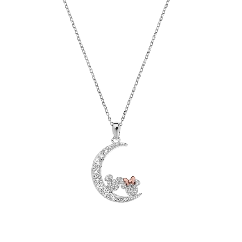 <STRONG>Colgante Disney</STRONG> de <STRONG>plata Mickey y Minnie</STRONG> en la luna <STRONG>CS00031TZWL-P.CS</STRONG>.&nbsp;<S