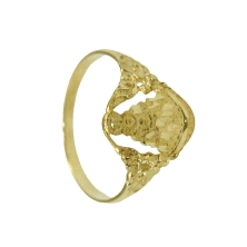 Anillo Virgen del Rocio oro<BR>Anillo con la imagen de la Virgen del Rocio de Huelva. Tiene una medida de 12 mm la parte central
