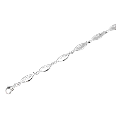 <STRONG>Pulsera plata mujer</STRONG> circonitas.<STRONG> Pulsera</STRONG> para <STRONG>mujer</STRONG> lisa adornada con circonit