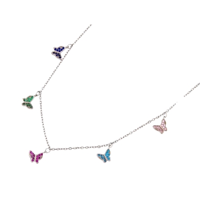 <STRONG>Collar plata mujer mariposas.</STRONG> <STRONG>Collar</STRONG> para <STRONG>mujer</STRONG> con <STRONG>mariposas</STRONG