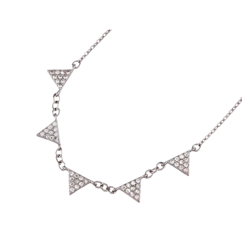 <STRONG>Collar plata mujer</STRONG> triangulos.<STRONG> Collar</STRONG> para<STRONG> mujer</STRONG> de plata con modelo de caden