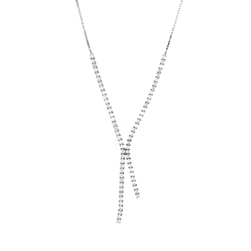 <STRONG>Collar plata mujer</STRONG> circonitas&nbsp;blancas. <STRONG>Collar</STRONG> para <STRONG>mujer</STRONG> con circonitas&