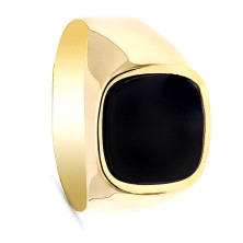 <p>Sello de caballero liso fabricado en oro de 18 kl<br />Piedra onix lisa 11x11mm.<br />Este producto se entrega estuchado y en