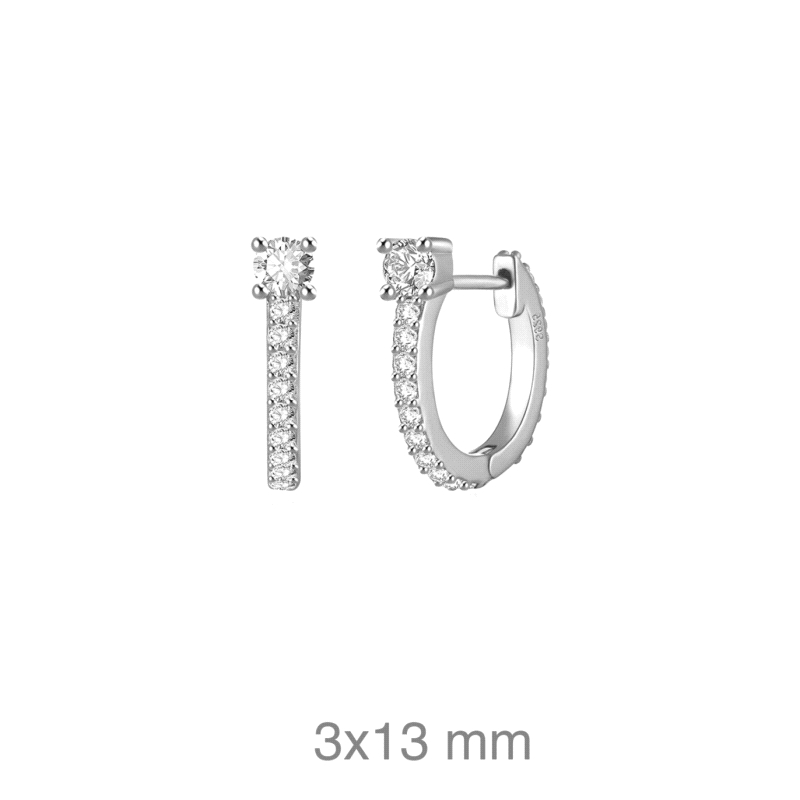 <STRONG>Pendiente </STRONG>aro<STRONG> plata</STRONG> con circonitas para <STRONG>mujer</STRONG>. <STRONG>Pendientes</STRONG> co