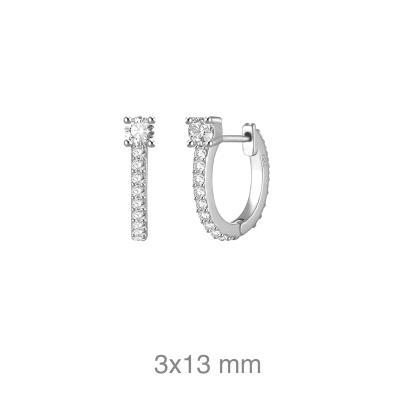 <STRONG>Pendiente </STRONG>aro<STRONG> plata</STRONG> con circonitas para <STRONG>mujer</STRONG>. <STRONG>Pendientes</STRONG> co