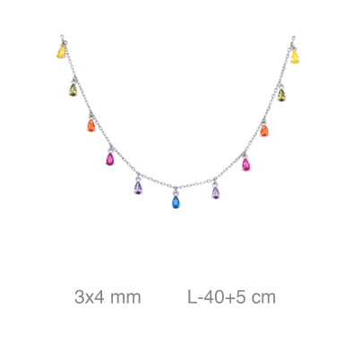 <STRONG>Collar plata mujer</STRONG> multicolor. <STRONG>Collar</STRONG> de<STRONG> plata</STRONG> para <STRONG>muj</STRONG>er co