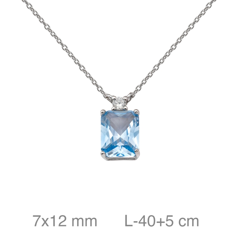 <STRONG>Collar plata&nbsp;mujer</STRONG> circonita celeste. <STRONG>Gargantilla</STRONG> para <STRONG>mujer </STRONG>de <STRONG>