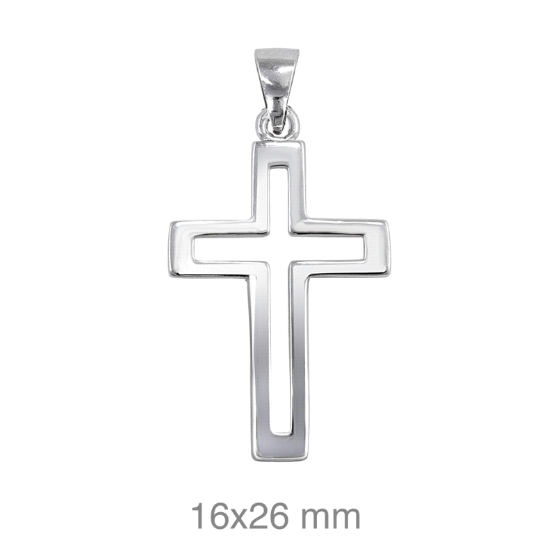 <STRONG>Cruz de plata doble</STRONG>.<STRONG> Cruz</STRONG> de<STRONG> plata</STRONG> con diseño doble fabricada en plata de pri