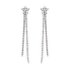 <STRONG>Pendiente plata riviere mujer</STRONG> con estrella. <STRONG>Pendientes </STRONG>de <STRONG>plata</STRONG> con doble cad