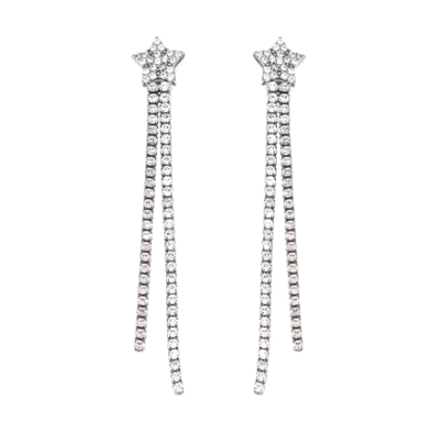 <STRONG>Pendiente plata riviere mujer</STRONG> con estrella. <STRONG>Pendientes </STRONG>de <STRONG>plata</STRONG> con doble cad