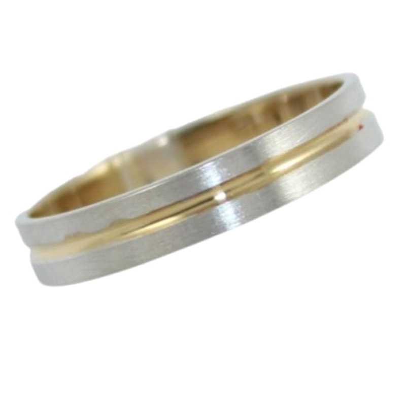 <STRONG>Alianza 4mm oro blanco y amarillo 18k</STRONG>. <STRONG>Alianza </STRONG>para&nbsp;<STRONG>boda</STRONG> plana con termi