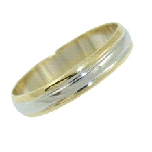 <STRONG>Alianza lisa 4mm oro 18 klts</STRONG> blanco y amarillo. <STRONG>Alianza </STRONG>para boda de 4mm con los filos en oro 