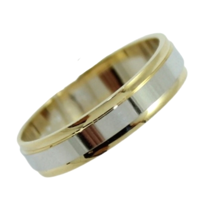 <STRONG>Alianza 4mm oro 18k bicolor</STRONG> brillo. <STRONG>Alianza</STRONG> de <STRONG>boda</STRONG> en 4mm con acabado totalm