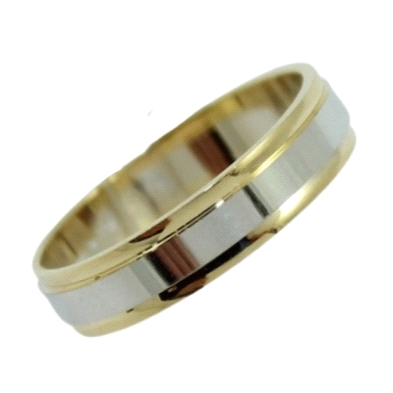 <STRONG>Alianza 4mm oro 18k bicolor</STRONG> brillo. <STRONG>Alianza</STRONG> de <STRONG>boda</STRONG> en 4mm con acabado totalm